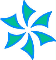 Kids Site Logo: Pinwheel bluegreen